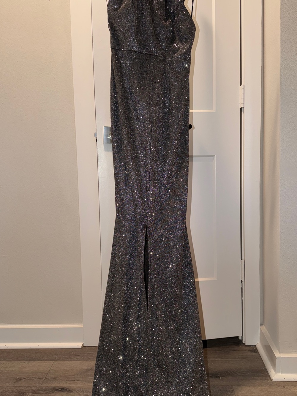 Forever 21 Black Glitter Mermaid Prom Gown